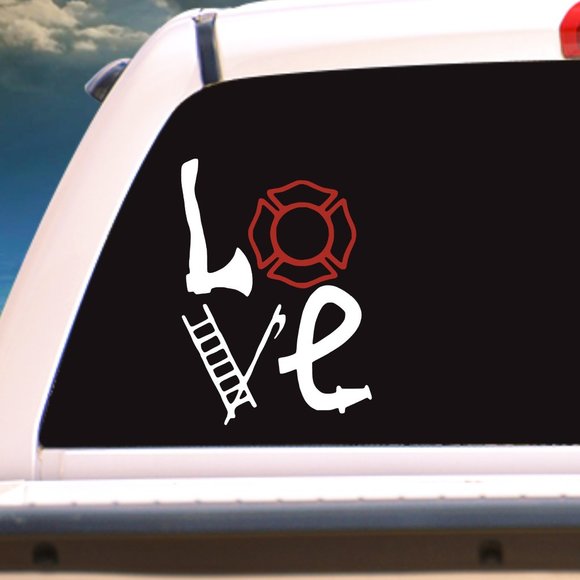 5-6" FIRE LOVE VINYL CAR DECAL #FFL6 - Picture 1 of 8